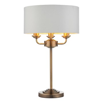 Endon 98932 - Bordslampa HIGHCLERE 3xE14/18W/230V vit/mässing Ø 32 cm