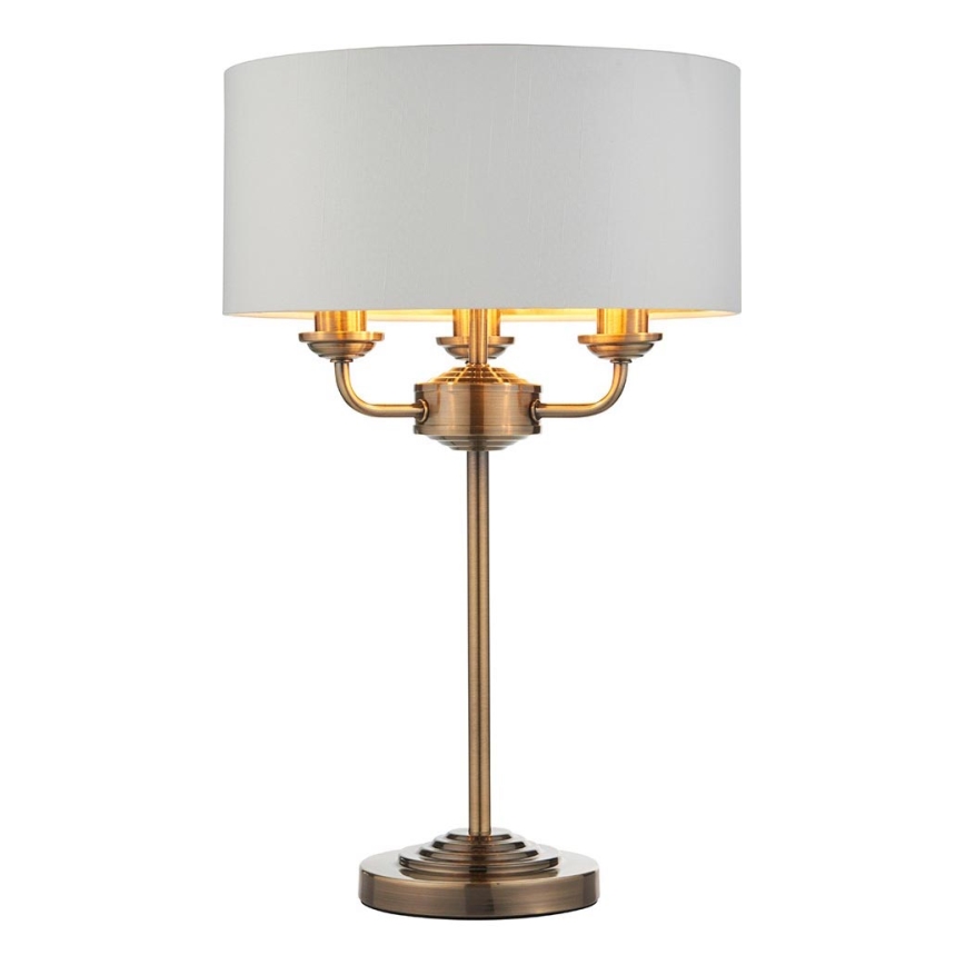 Endon 98932 - Bordslampa HIGHCLERE 3xE14/18W/230V vit/mässing Ø 32 cm