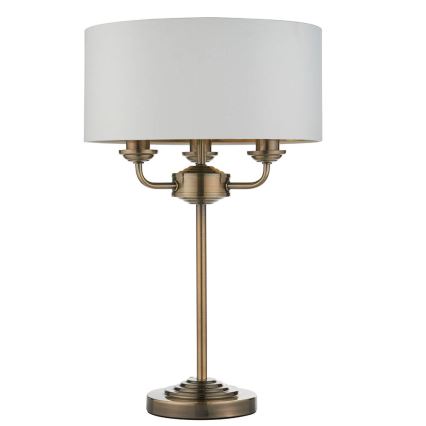 Endon 98932 - Bordslampa HIGHCLERE 3xE14/18W/230V vit/mässing Ø 32 cm