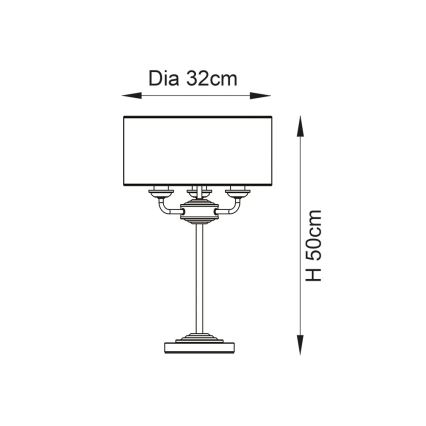 Endon 98932 - Bordslampa HIGHCLERE 3xE14/18W/230V vit/mässing Ø 32 cm