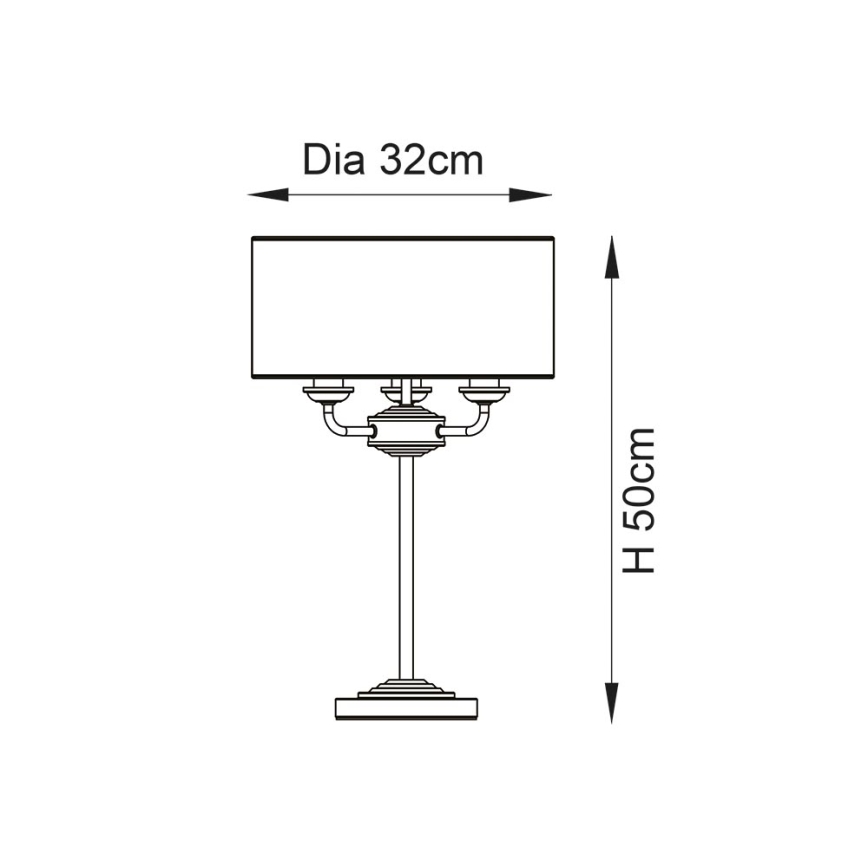 Endon 98932 - Bordslampa HIGHCLERE 3xE14/18W/230V vit/mässing Ø 32 cm