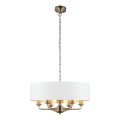 Endon 98933 - Ljuskrona på kedja HIGHCLERE 6xE14/40W/230V vit/mässing diameter 55 cm