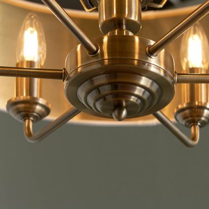 Endon 98933 - Ljuskrona på kedja HIGHCLERE 6xE14/40W/230V vit/mässing