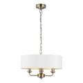 Endon 98934 - Ljuskrona på kedja HIGHCLERE 3xE14/40W/230V vit/mässing diameter 45 cm