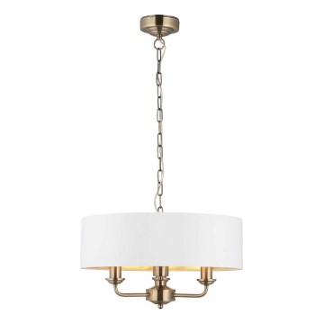 Endon 98934 - Ljuskrona på kedja HIGHCLERE 3xE14/40W/230V vit/mässing diameter 45 cm