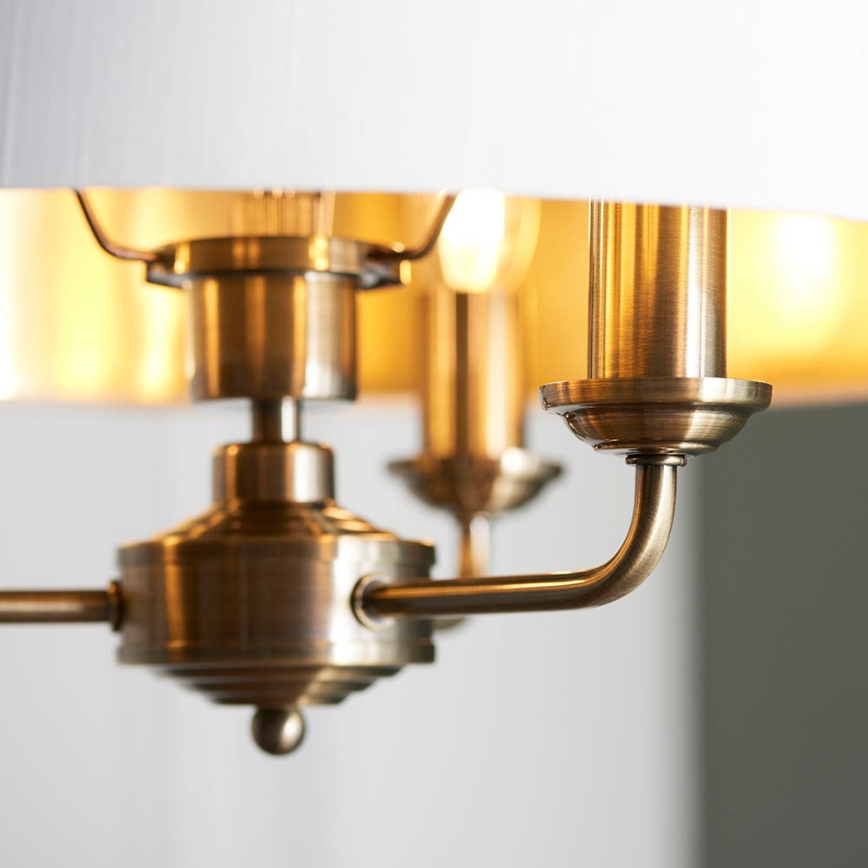 Endon 98934 - Ljuskrona på kedja HIGHCLERE 3xE14/40W/230V vit/mässing