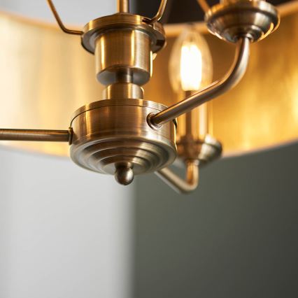 Endon 98934 - Ljuskrona på kedja HIGHCLERE 3xE14/40W/230V vit/mässing