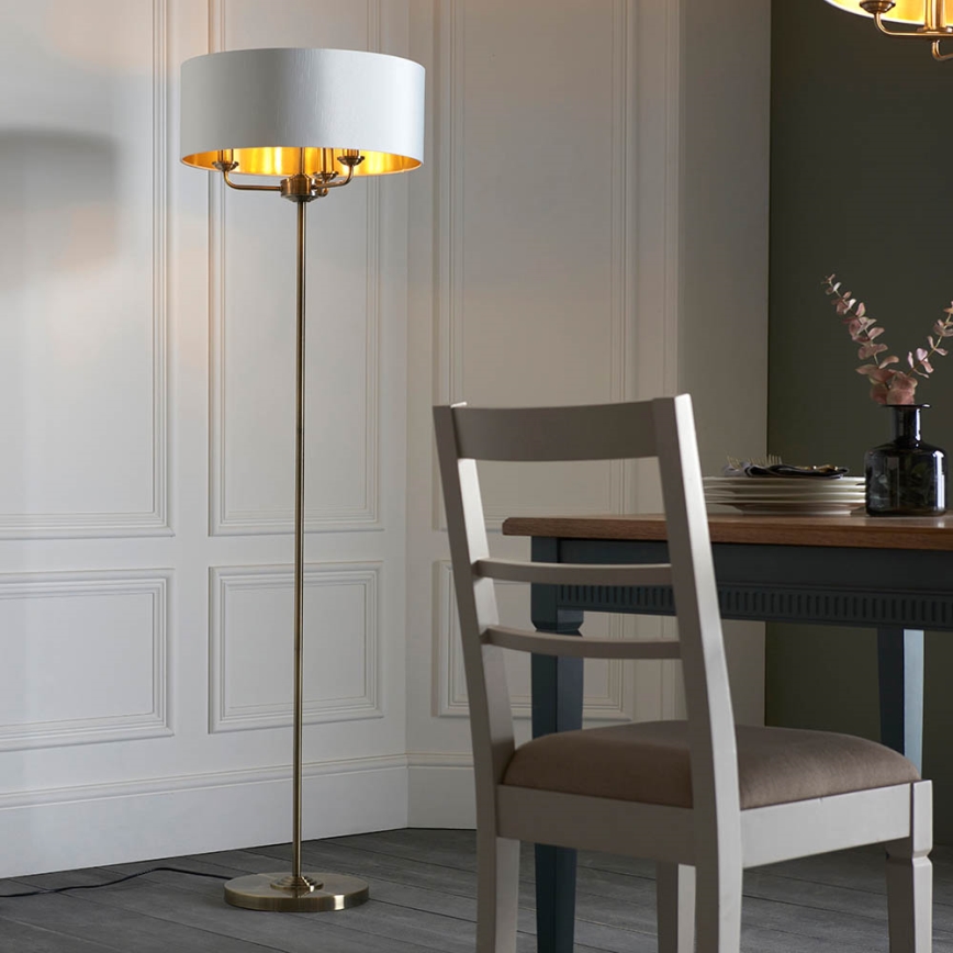 Endon 98935 - Golvlampa HIGHCLERE 3xE14/40W/230V vit/mässing diameter 47 cm
