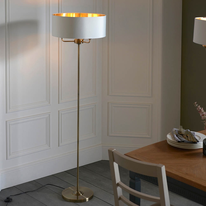 Endon 98935 - Golvlampa HIGHCLERE 3xE14/40W/230V vit/mässing diameter 47 cm