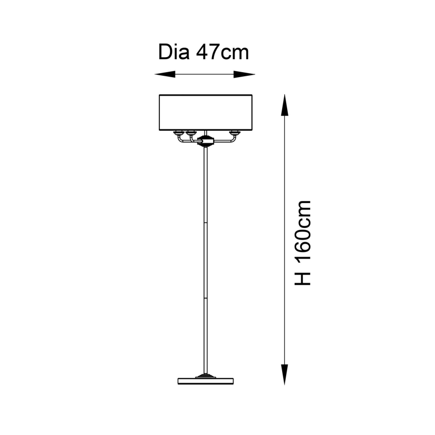 Endon 98935 - Golvlampa HIGHCLERE 3xE14/40W/230V vit/mässing diameter 47 cm