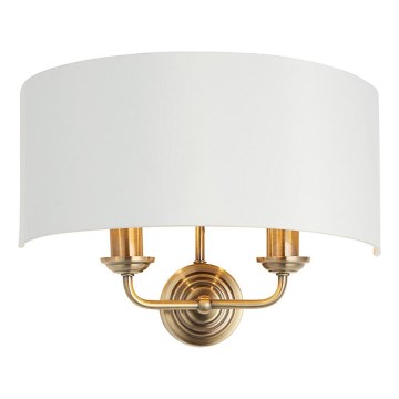 Endon 98937 - Vägglampa HIGHCLERE 2xE14/40W/230V vit/mässing