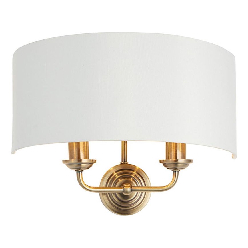 Endon 98937 - Vägglampa HIGHCLERE 2xE14/40W/230V vit/mässing
