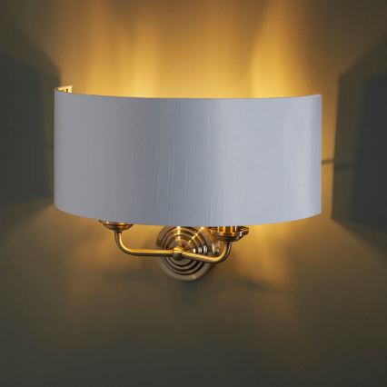 Endon 98937 - Vägglampa HIGHCLERE 2xE14/40W/230V vit/mässing