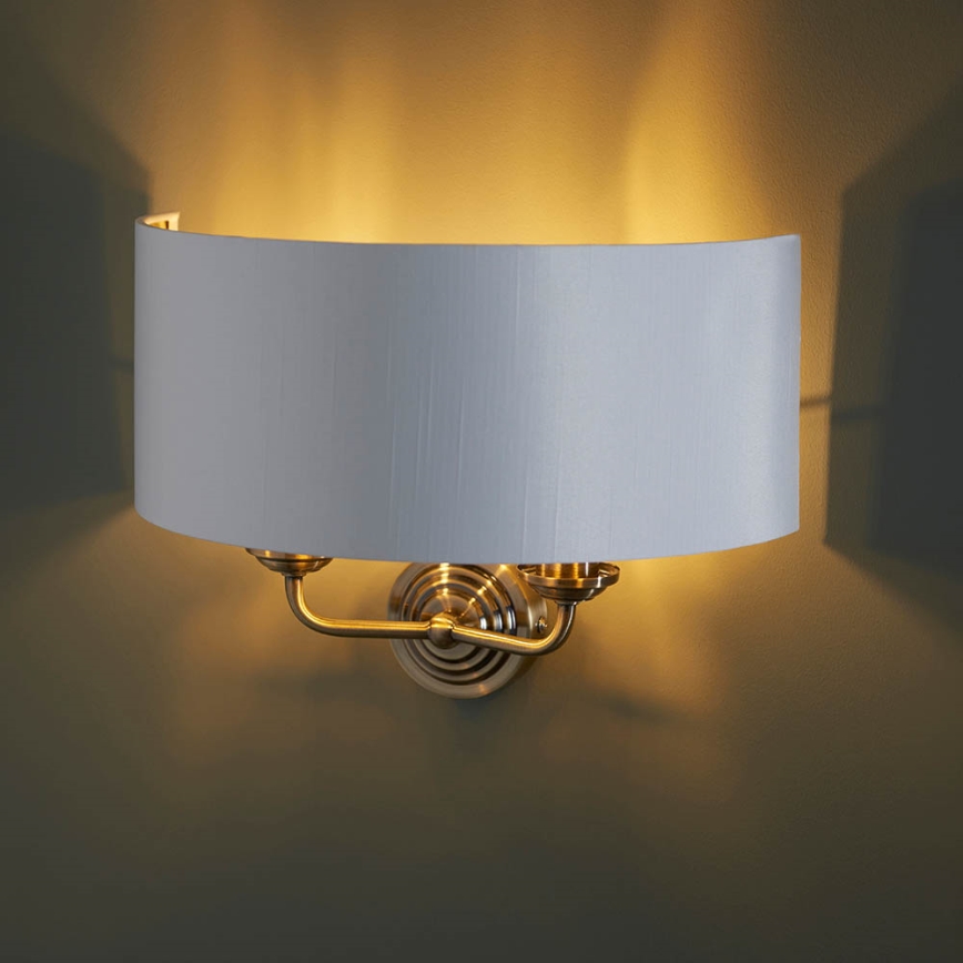 Endon 98937 - Vägglampa HIGHCLERE 2xE14/40W/230V vit/mässing