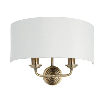 Endon 98937 - Vägglampa HIGHCLERE 2xE14/40W/230V vit/mässing