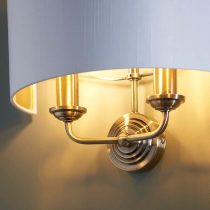Endon 98937 - Vägglampa HIGHCLERE 2xE14/40W/230V vit/mässing