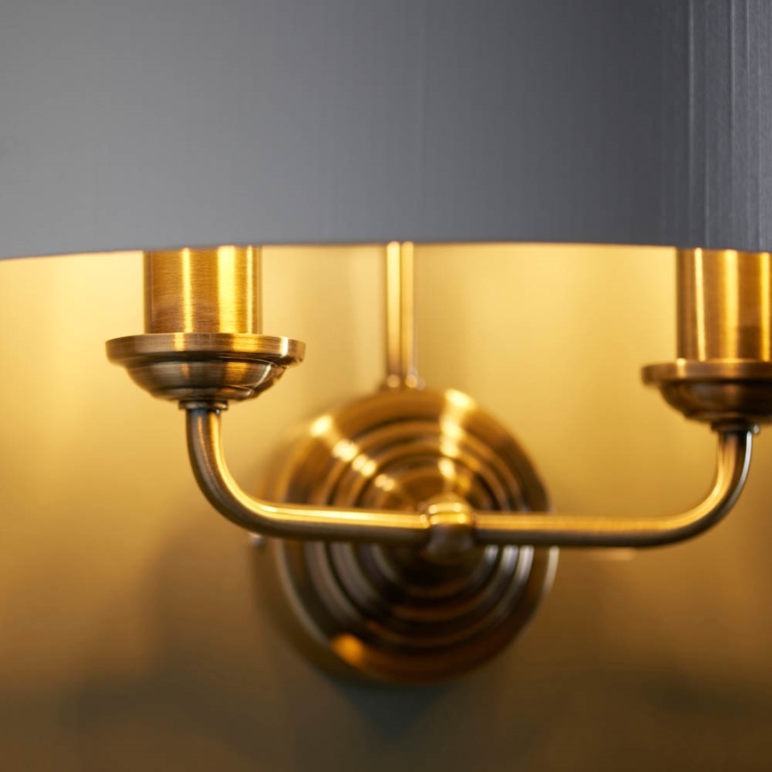 Endon 98937 - Vägglampa HIGHCLERE 2xE14/40W/230V vit/mässing