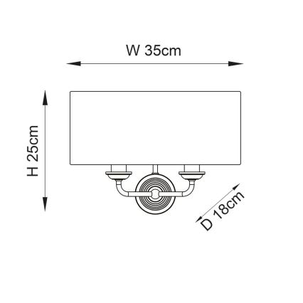 Endon 98937 - Vägglampa HIGHCLERE 2xE14/40W/230V vit/mässing
