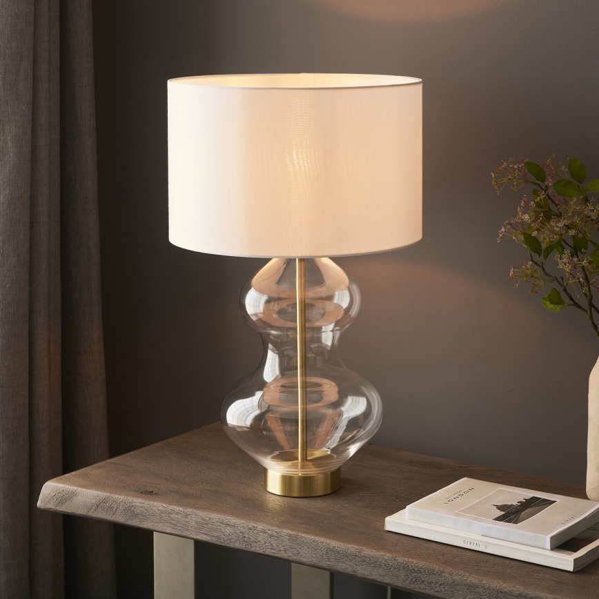 Endon 99110 - Dimbar bordslampa KELDA 1xE27/10W/230V vit/guld