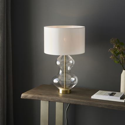 Endon 99110 - Dimbar bordslampa KELDA 1xE27/10W/230V vit/guld