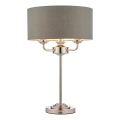 Endon 99149 - Bordslampa HIGHCLERE 3xE14/18W/230V grå/skinande krom diameter 32 cm