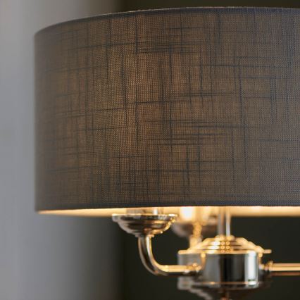 Endon 99149 - Bordslampa HIGHCLERE 3xE14/18W/230V grå/skinande krom diameter 32 cm