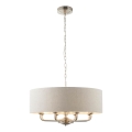Endon 99152 - Ljuskrona på kedja HIGHCLERE 8xE14/40W/230V grå/matt krom diameter 70 cm