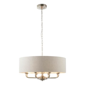Endon 99152 - Ljuskrona på kedja HIGHCLERE 8xE14/40W/230V grå/matt krom diameter 70 cm