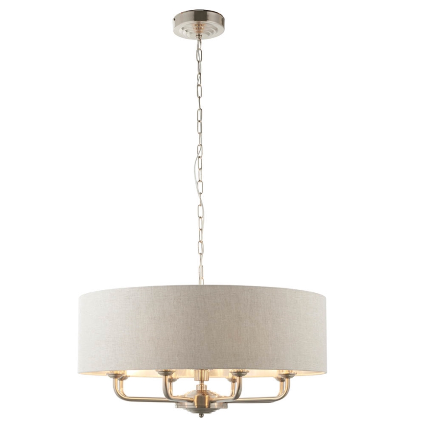 Endon 99152 - Ljuskrona på kedja HIGHCLERE 8xE14/40W/230V grå/matt krom diameter 70 cm