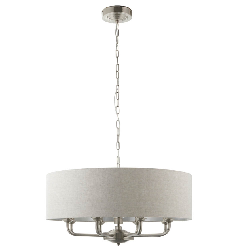Endon 99152 - Ljuskrona på kedja HIGHCLERE 8xE14/40W/230V grå/matt krom diameter 70 cm