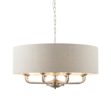 Endon 99152 - Ljuskrona på kedja HIGHCLERE 8xE14/40W/230V grå/matt krom diameter 70 cm
