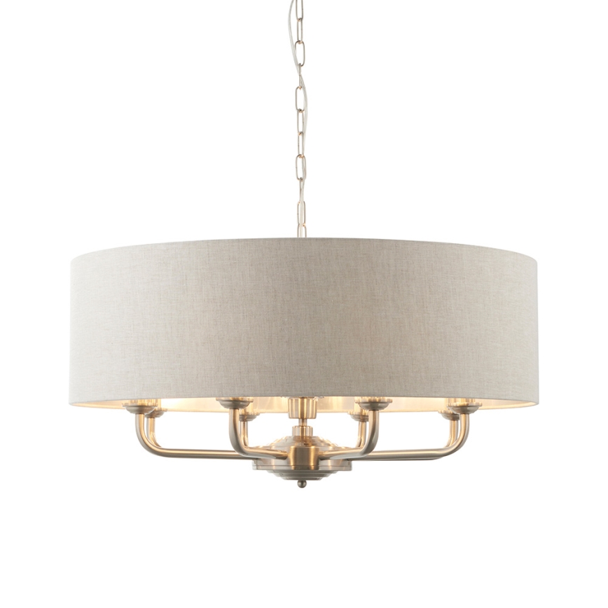 Endon 99152 - Ljuskrona på kedja HIGHCLERE 8xE14/40W/230V grå/matt krom diameter 70 cm