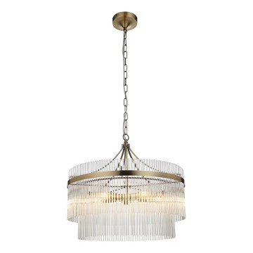 Endon 99166 - Ljuskrona med kedja MARIETTA 5xE14/7W/230V mässing/klarglas