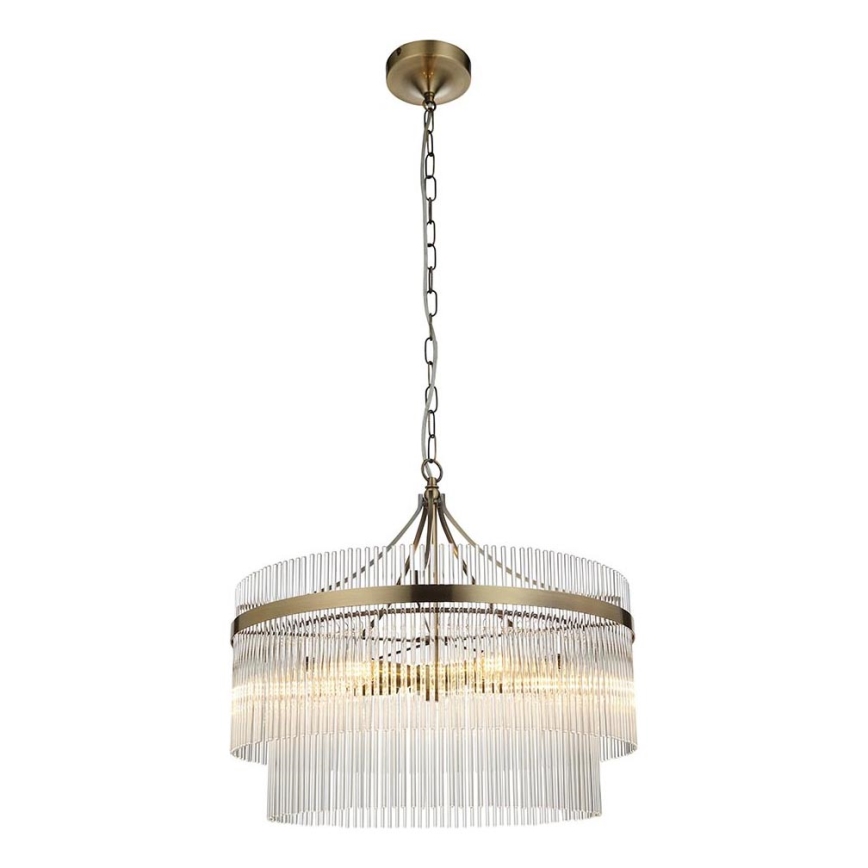 Endon 99166 - Ljuskrona med kedja MARIETTA 5xE14/7W/230V mässing/klarglas