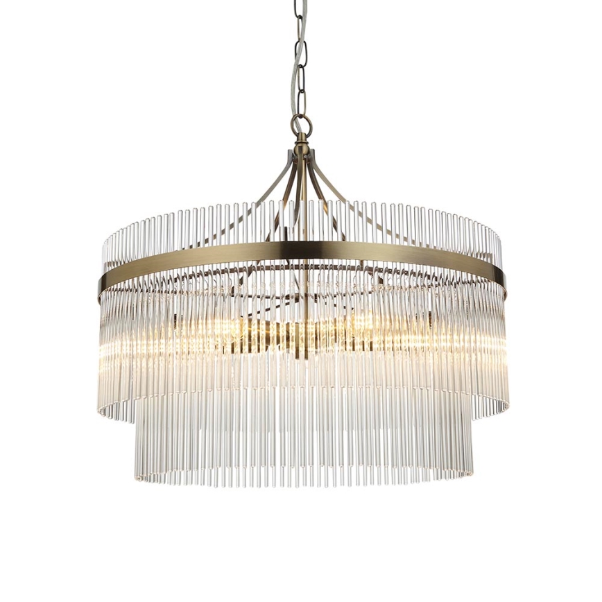 Endon 99166 - Ljuskrona med kedja MARIETTA 5xE14/7W/230V mässing/klarglas