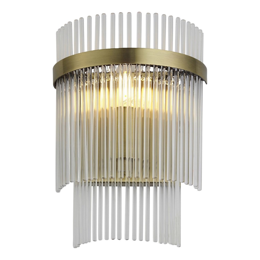 Endon 99168 - Vägglampa MARIETTA 1xE14/6W/230V mässing/genomskinlig