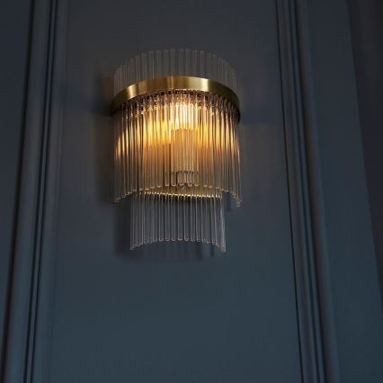 Endon 99168 - Vägglampa MARIETTA 1xE14/6W/230V mässing/genomskinlig