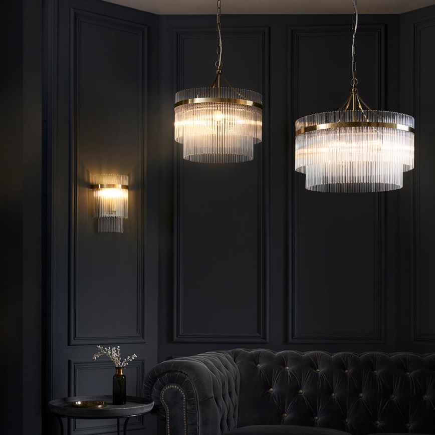 Endon 99168 - Vägglampa MARIETTA 1xE14/6W/230V mässing/genomskinlig