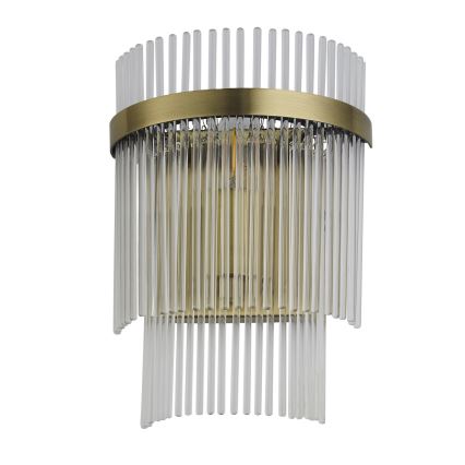 Endon 99168 - Vägglampa MARIETTA 1xE14/6W/230V mässing/genomskinlig