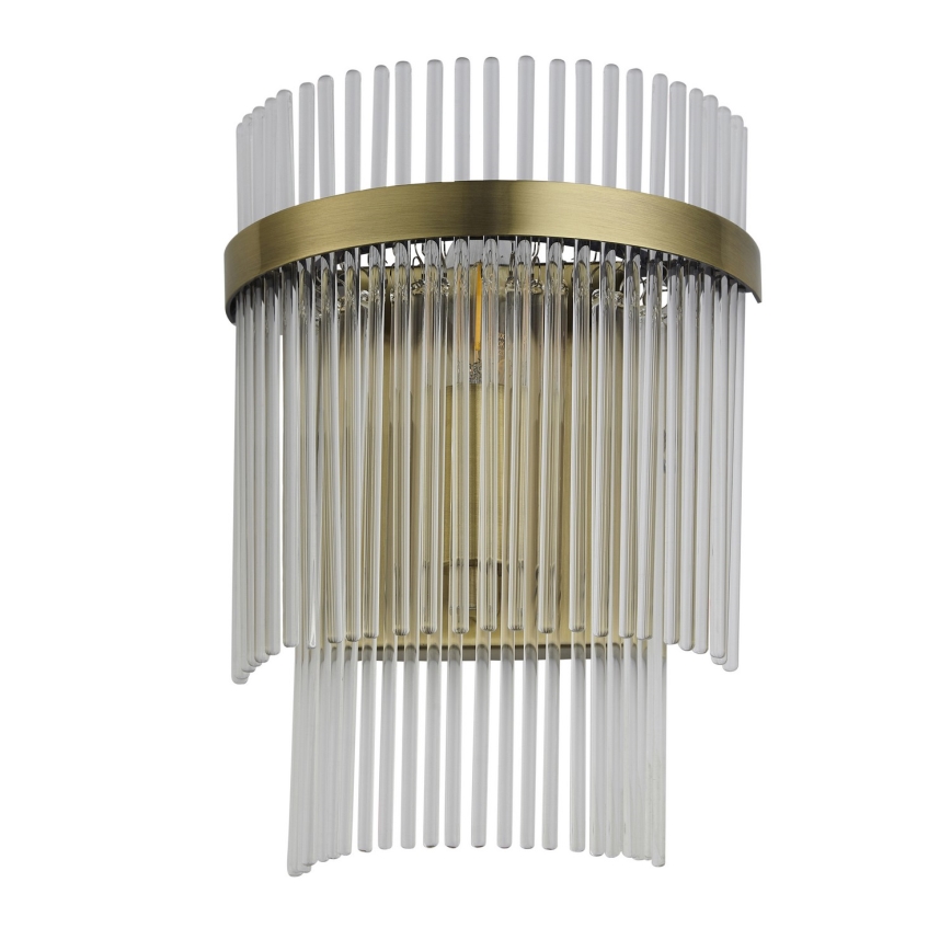 Endon 99168 - Vägglampa MARIETTA 1xE14/6W/230V mässing/genomskinlig