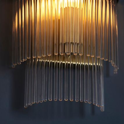 Endon 99168 - Vägglampa MARIETTA 1xE14/6W/230V mässing/genomskinlig