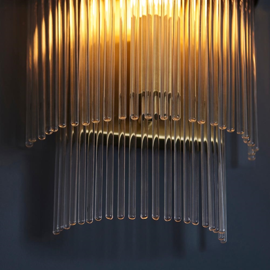 Endon 99168 - Vägglampa MARIETTA 1xE14/6W/230V mässing/genomskinlig