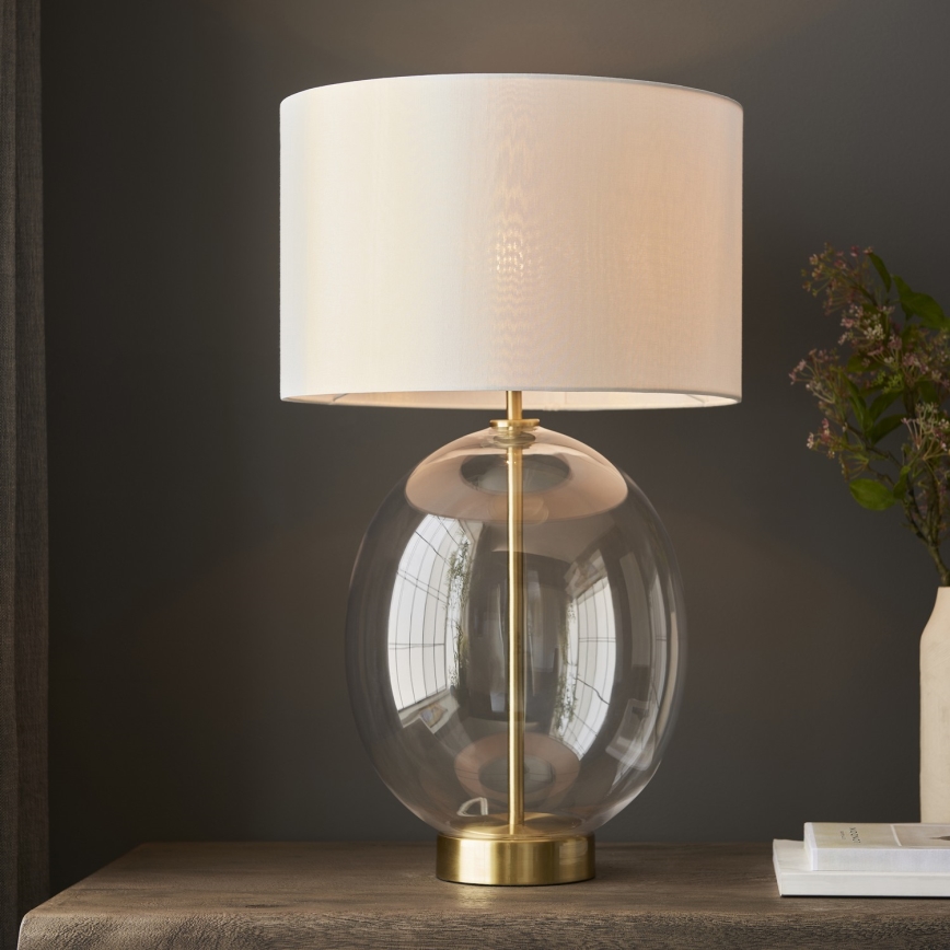 Endon 99292 - Dimmbar bordslampa KELDA 1xE27/10W/230V krämvit/guld