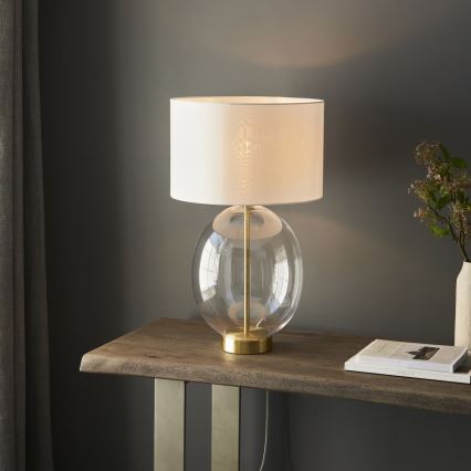 Endon 99292 - Dimmbar bordslampa KELDA 1xE27/10W/230V krämvit/guld
