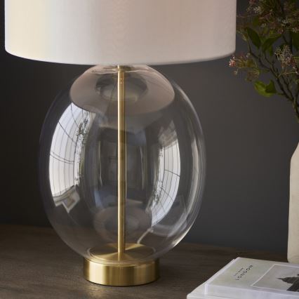 Endon 99292 - Dimmbar bordslampa KELDA 1xE27/10W/230V krämvit/guld