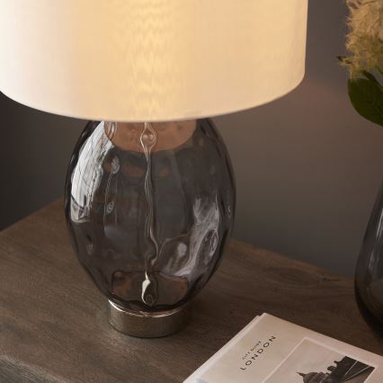 Endon 99581 - Dimmbar bordslampa ERIN 1xE27/10W/230V krämvit/matt krom/rökig svart