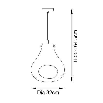 Endon 99790 - Hänglampa med kabel EUROPA 1xE27/10W/230V rökbrun
