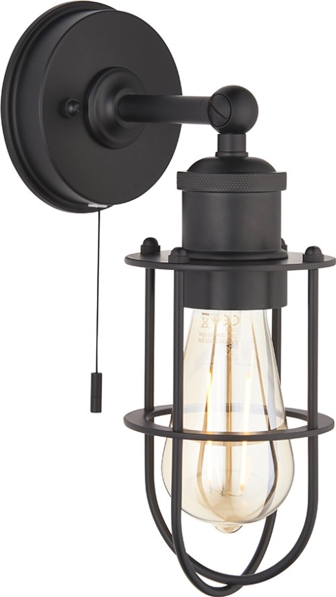 Endon 99948 - Badrumsvägglampa CREW 1xE27/6W/230V IP44 svart