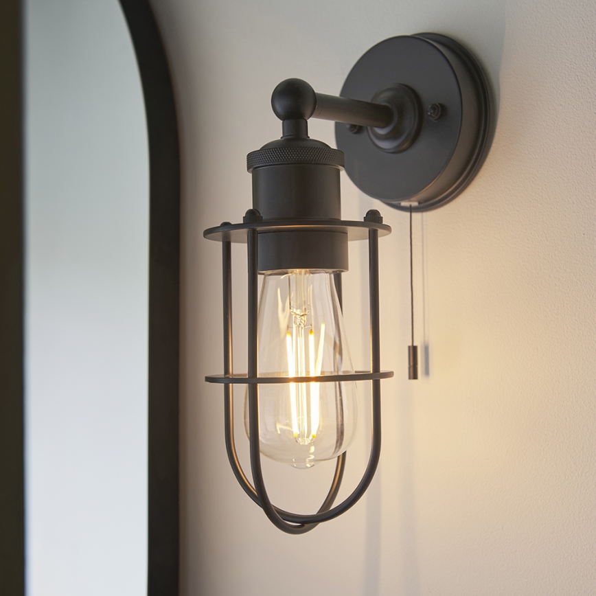 Endon 99948 - Badrumsvägglampa CREW 1xE27/6W/230V IP44 svart