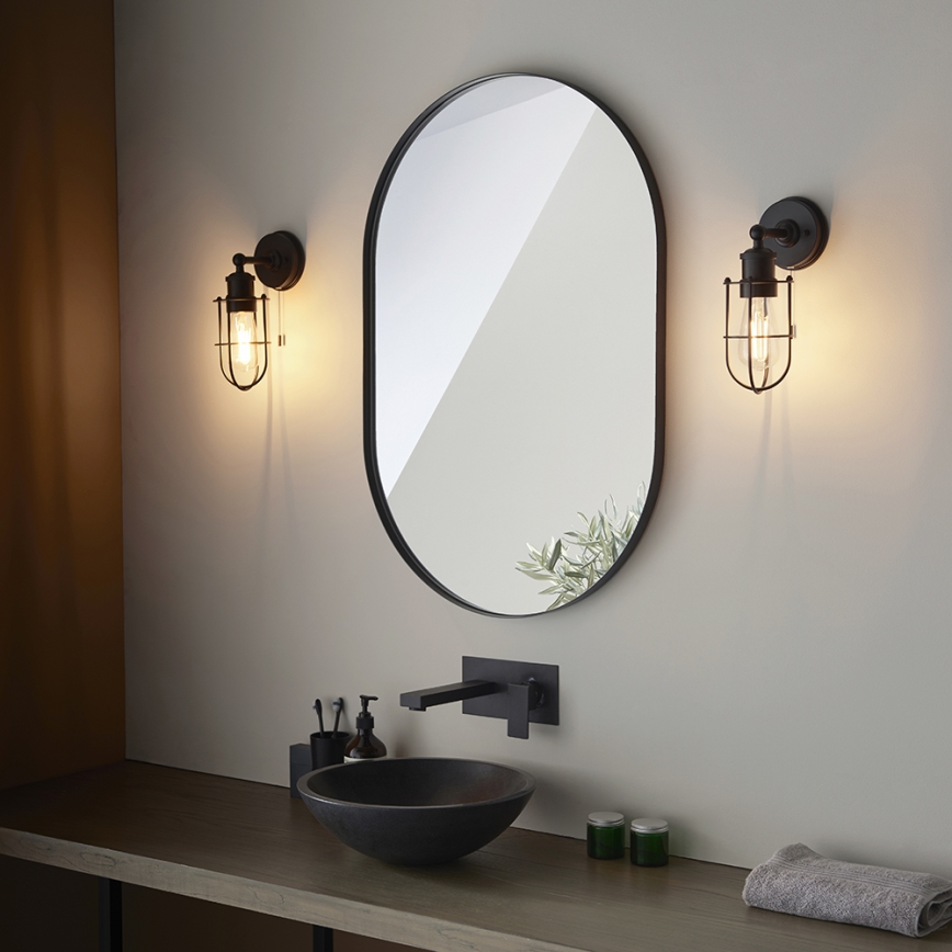 Endon 99948 - Badrumsvägglampa CREW 1xE27/6W/230V IP44 svart